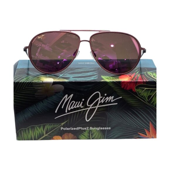 MAUI JIM WITH POLARIZED LENSES Pink Aviator Sunglasses - Picture 1 of 5